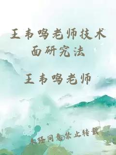 王韋鳴老師技術(shù)面研究法